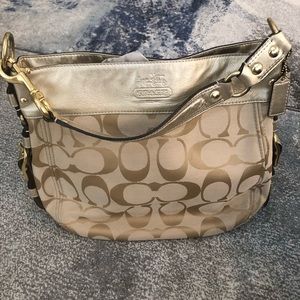 Coach gold monogram tote large